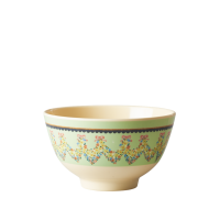 Mint Green Two Tone Flower Small Melamine Bowl Rice DK